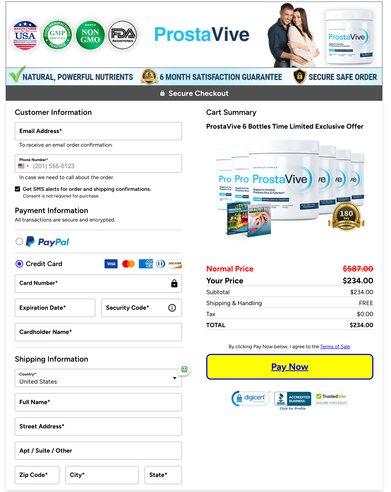 ProstaVive Official Website Secure Order Page